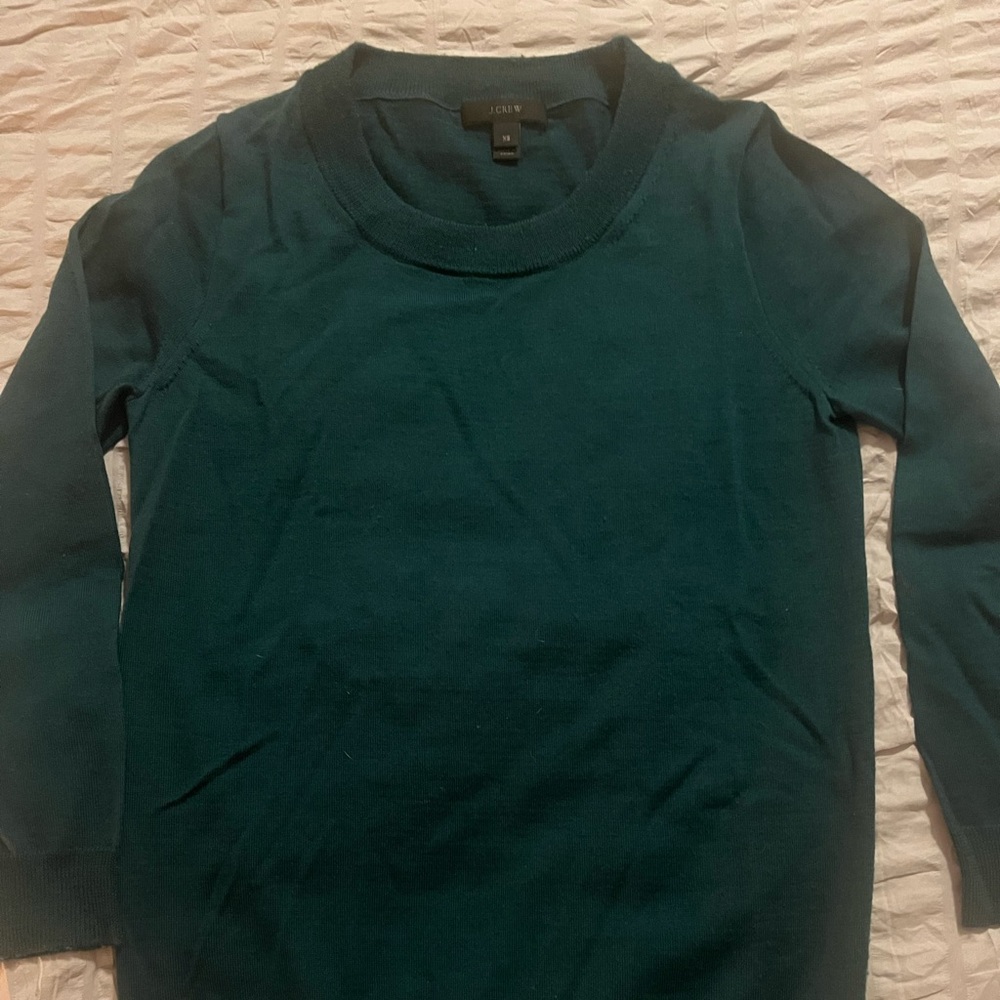 Women's J. Crew Merino Wool Tippi Sweater Size‎ XS deep green